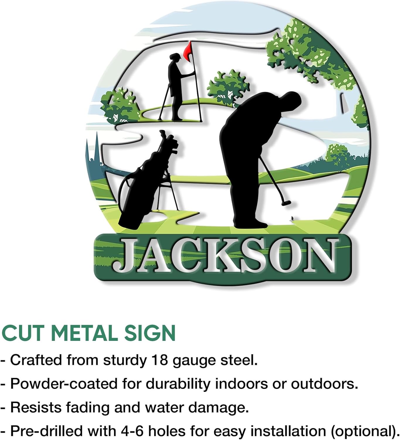 Custom Golf Metal Sign – Personalized Name Wall Decor for Porch, Yard, Clubhouse, or Room – Gifts for Dad, Mom, Son, Daughter, or Coach on Birthday or Golf Celebration