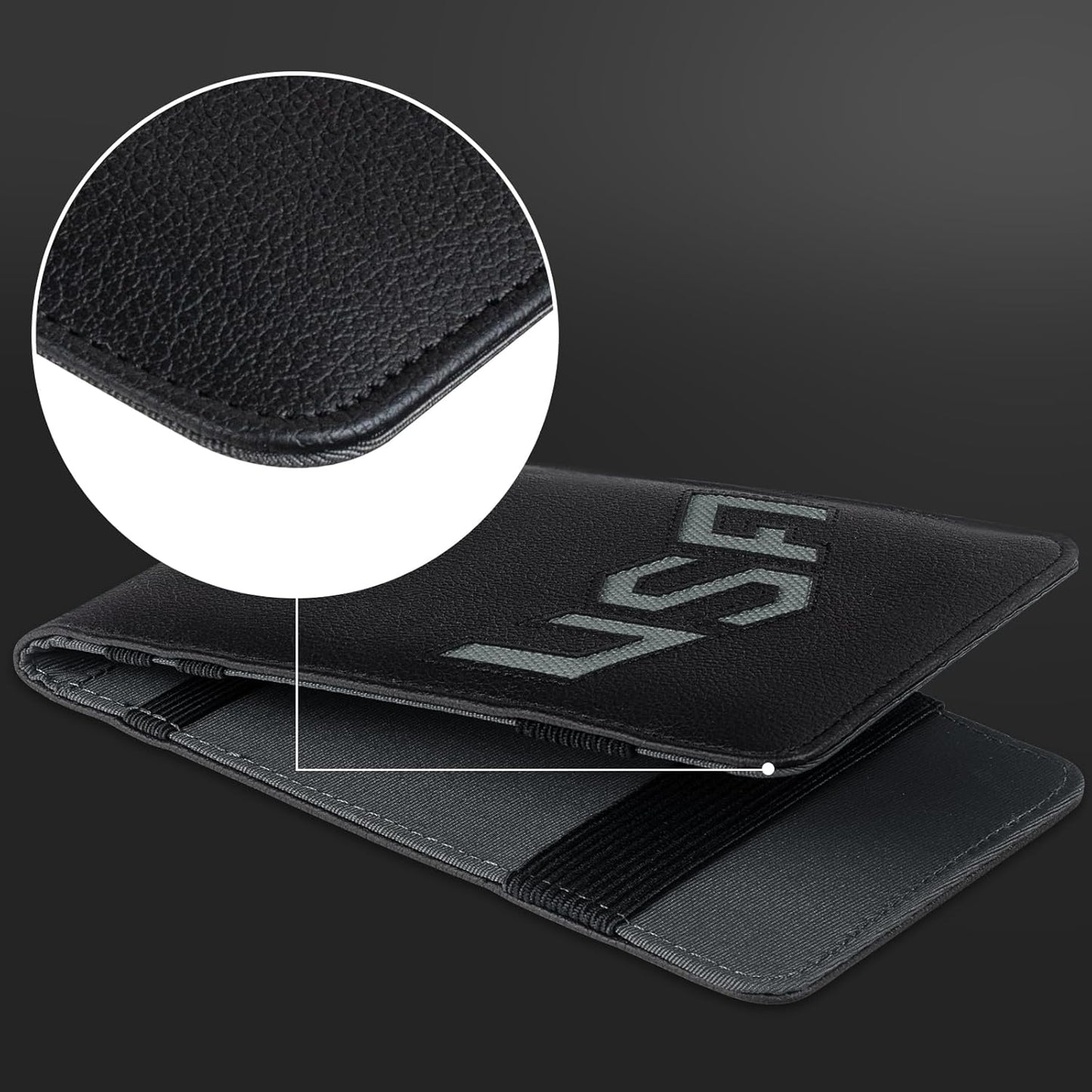 Golf Scorecard Holder & Yardage Book Cover, Golf Accessories Black Premium Leather Yardage Book Holders Cover