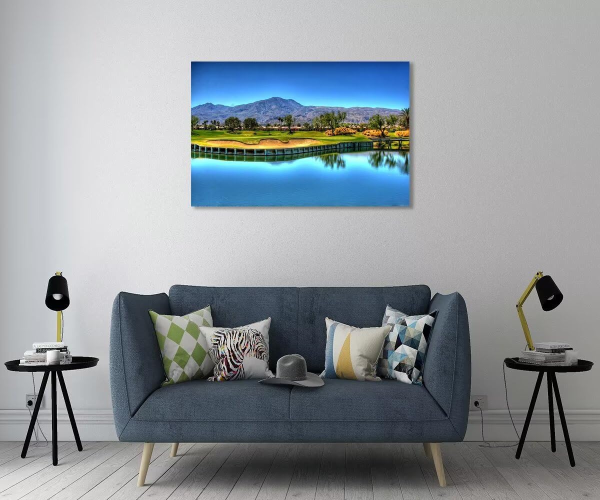 Augusta National Golf Course Wall Art for Living Room Bedroom Bathroom Home Decorations USA Georgia Golf Course Picture Poster Framed Artwork Canvas Prints Ready to Hang(24''H x 36''W)