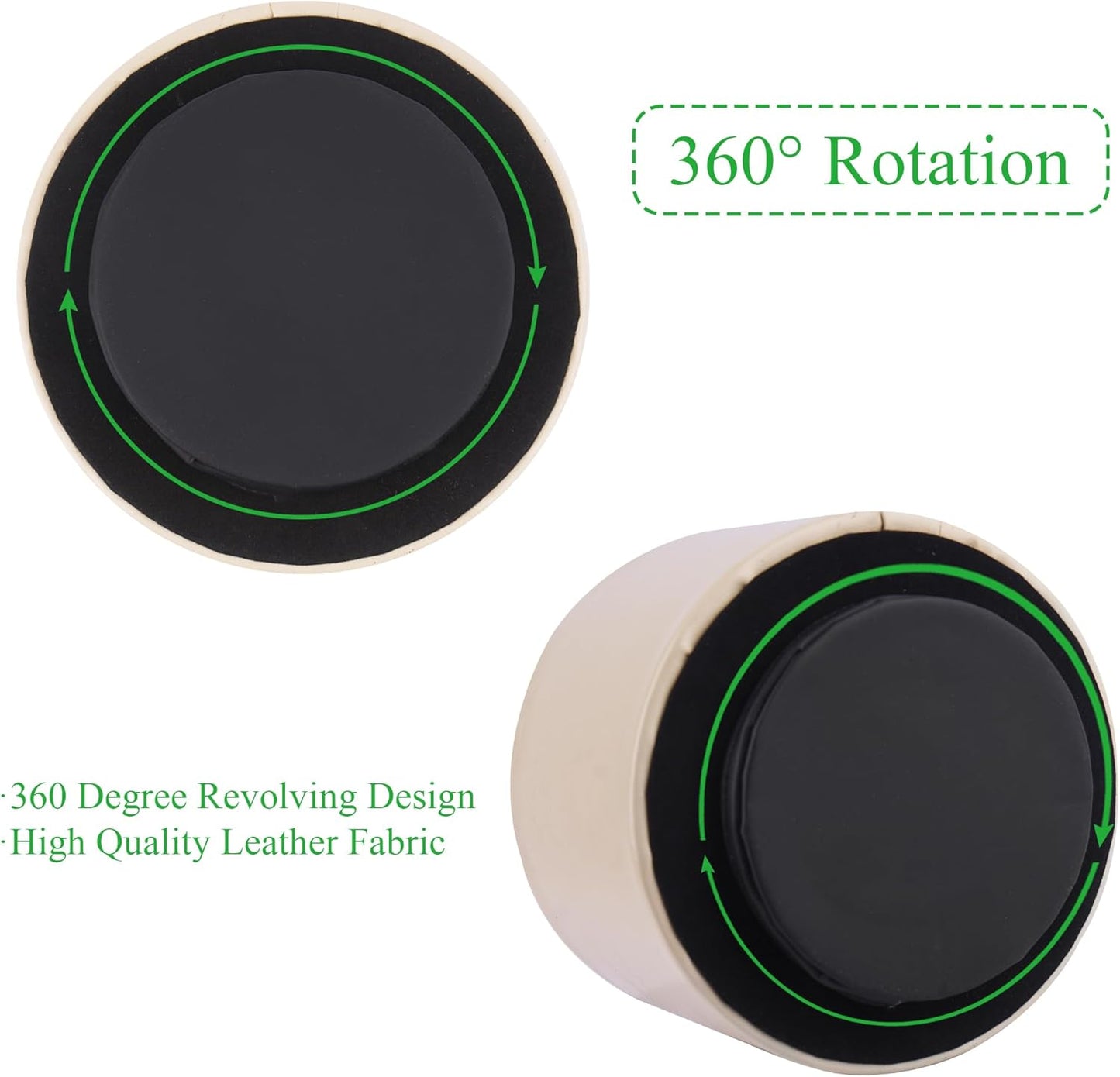 Hennaja Round Leather Art Supply Organizer,Remote Control Holder,360 Degree Spinning,Multi-Functional Pencil Holder,4 Compartments Desktop Stationary Organizer(1-Oil Apricot)