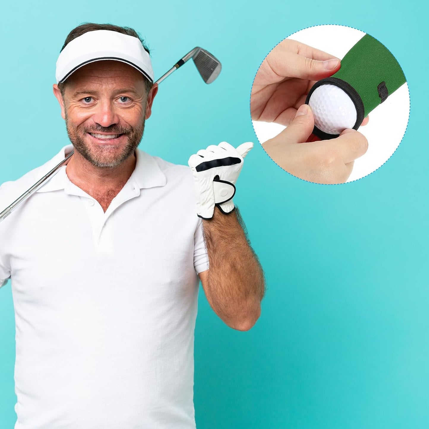 PATIKIL Golf Ball Carry Bag Golf Tee Holder Pouch Portable Neoprene Golf Ball Holder with Clip for Men and Women