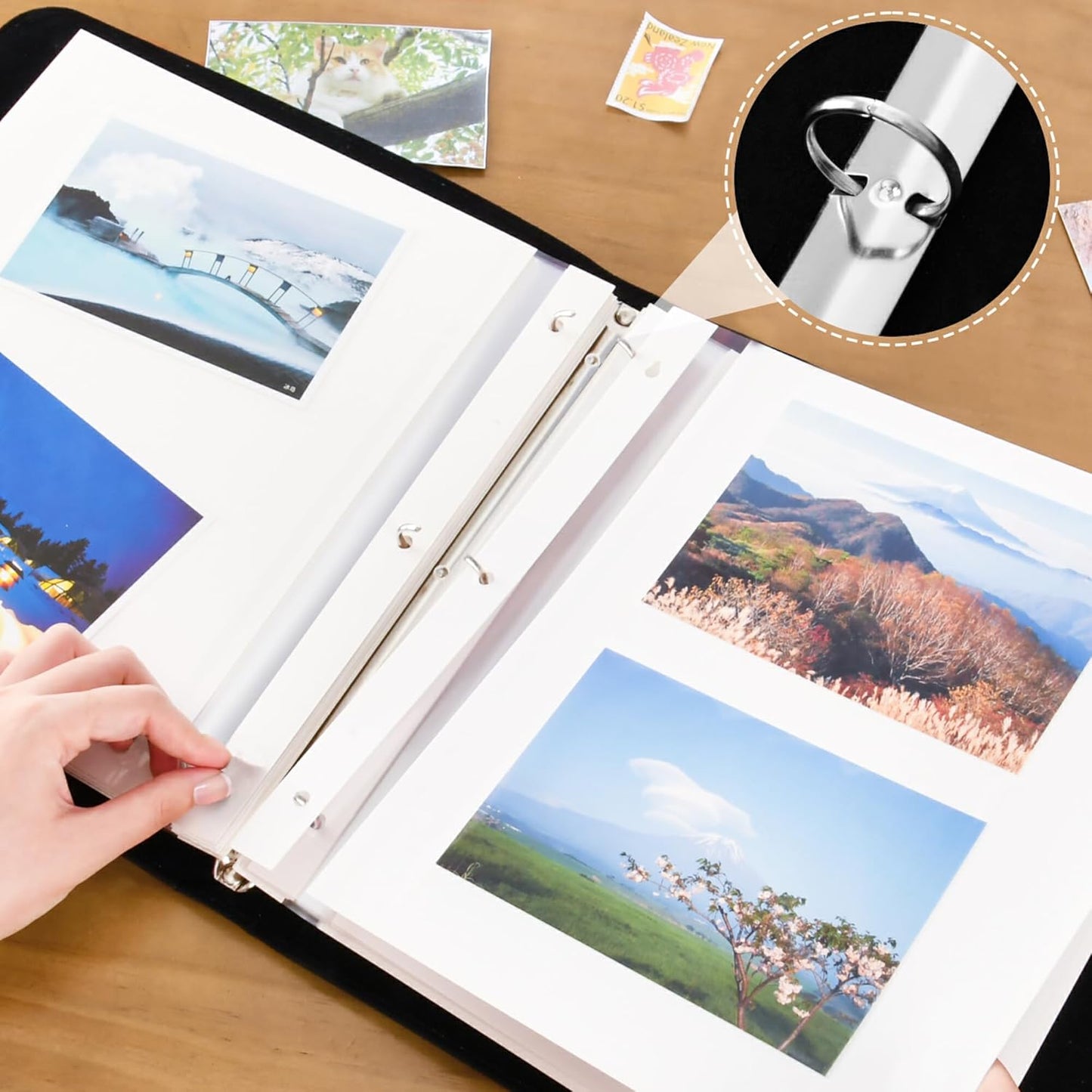 Fisyme Basketball Photo Album Self Adhesive DIY Scrapbook Album for 2x3 4x6 5x7 6x8 Pictures 20 Pages Memory Book for Family Wedding