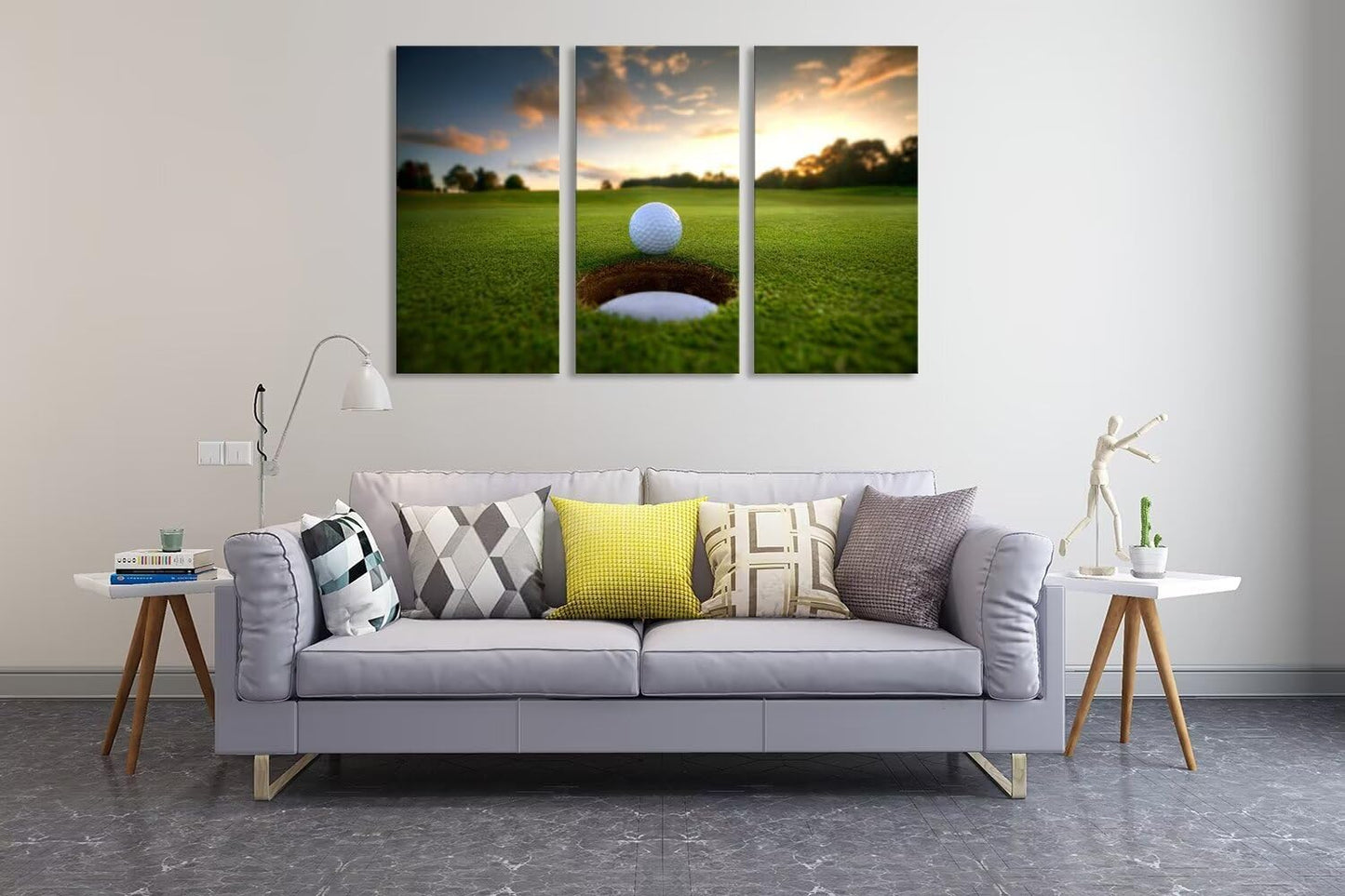 Golf Course Canvas Wall Art for Living Room Bedroom Home Decorations Golf Wall Decor for Office Golf Course Pictures Posters Framed Artwork Canvas Prints Ready to Hang(12''W x 24''H x3)