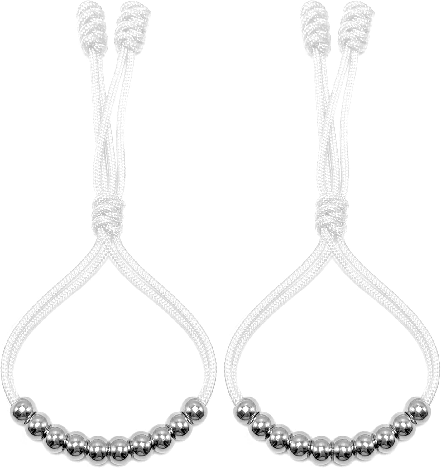 LAMIBEE Pack of 2 Golf Glove Bead Stroke Counter, 10 Stainless Steel Beads Score Counter for Gloves, Stroke Count Resizable Easy to Adjust Golf Round Scoring Tracker Accessory