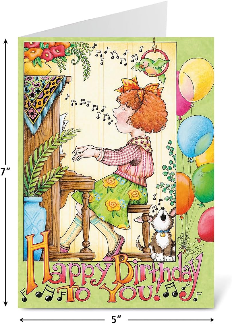 Birthday Cards by Mary Engelbreit - Sets of 8 (2 designs), 5" x 7" cards, and come with white envelopes.