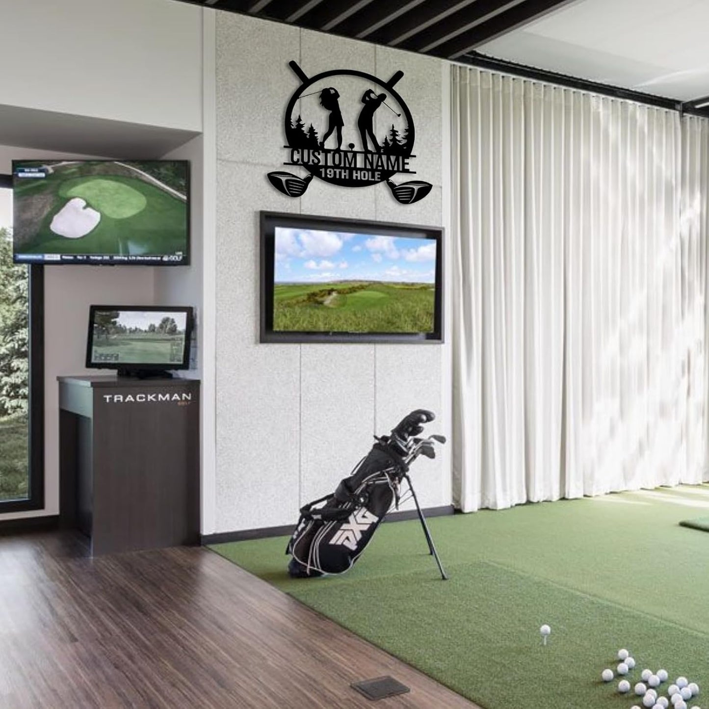 Personalized Golf Wall Art, Vintage Golf Wall Decor, Custom Signs Outdoor Metal, Metal Name Sign, Sports Theme Home Decor for Man Cave Office Garage Bar, Couple Golfer Gifts Color05