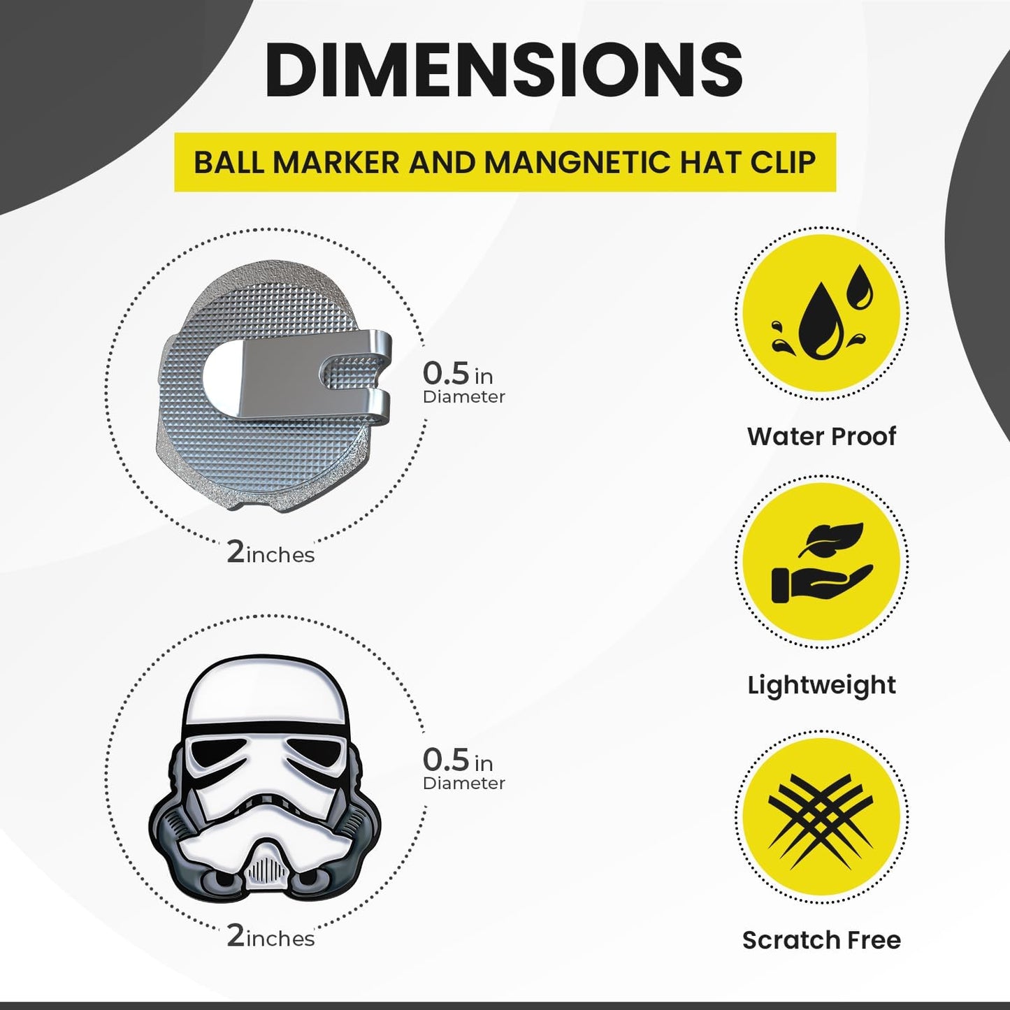 K9King Funny Golf Ball Marker with Magnetic Hat Clip – Unique Durable Enamel Ball Marker – Enhanced Golfing Fun Waterproof Scratch Free Golf Accessories and Gifts for Golfers