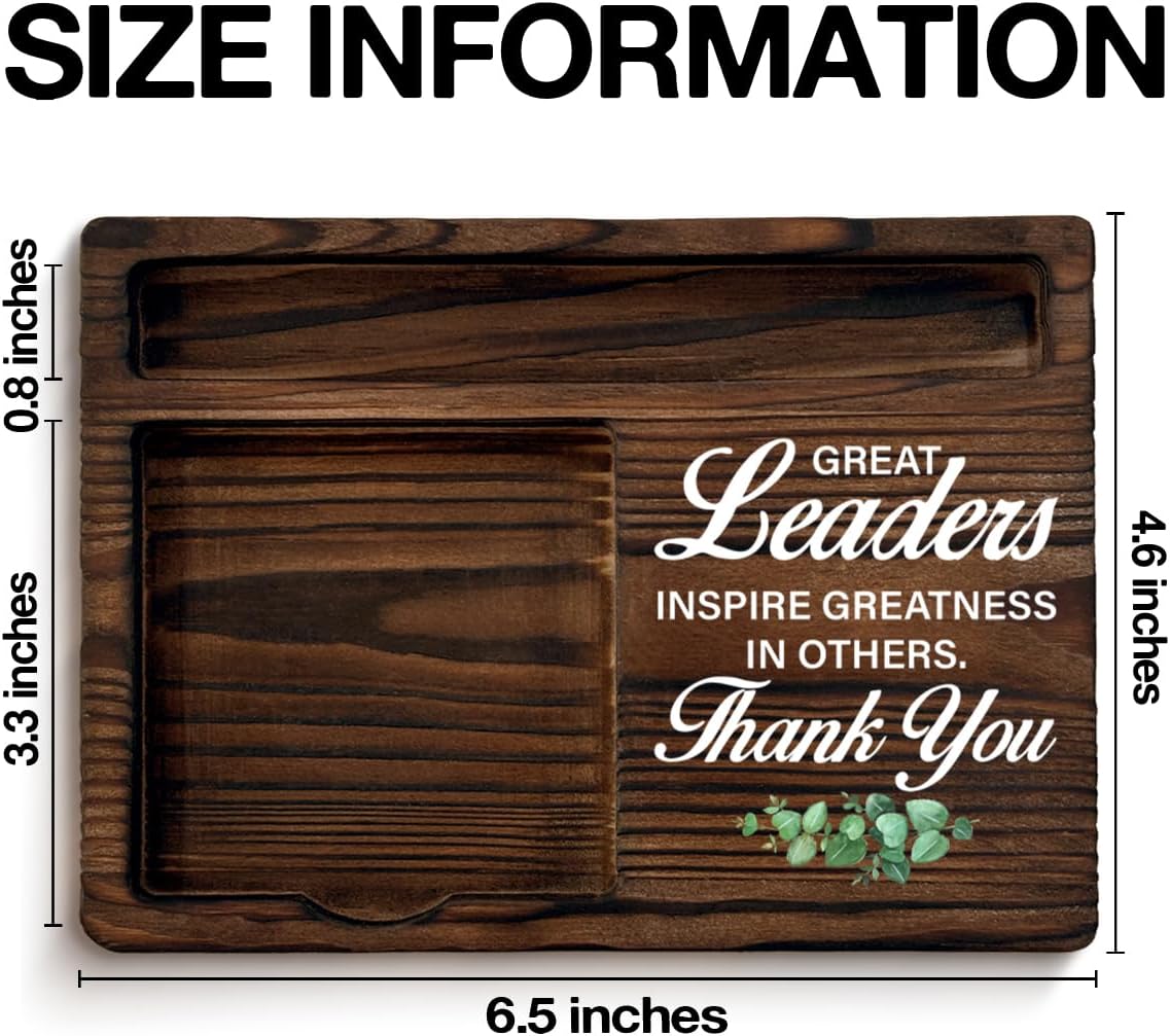 Thank You Leader Gifts Sticky Note Holder Appreciation Gifts for Boss Manager Leader, Leadership Self-Stick Note Pad Holders Home Office Decor