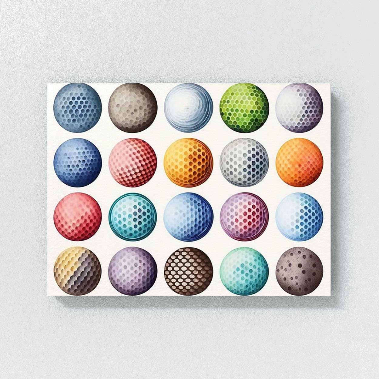 Sense Canvas Golf Ball Watercolor 31 Canvas Art - Home Decor Wall Art Print Poster Painting X-Large 48x36 / 0.75"