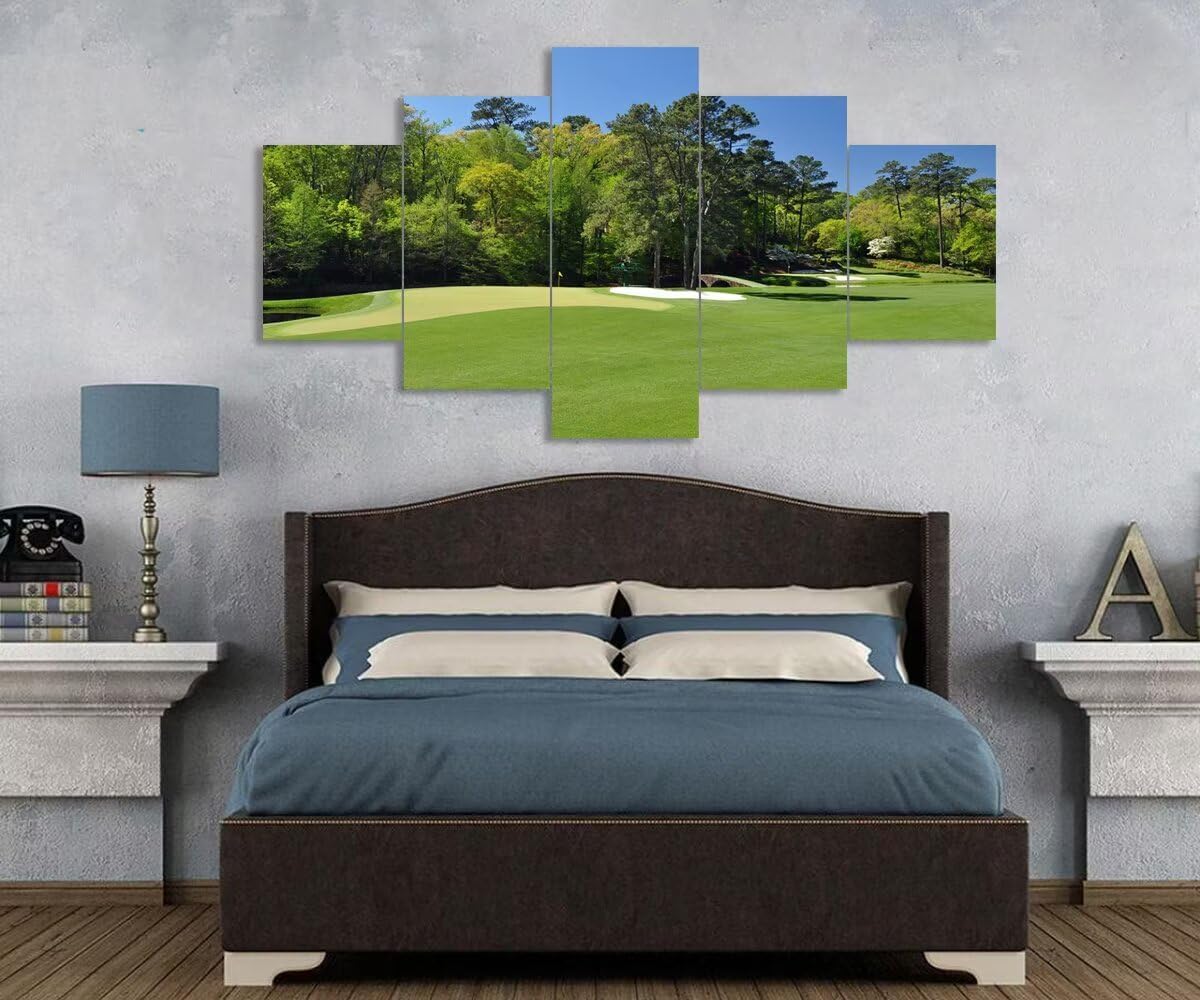 Augusta National Wall Art for Office - Augusta Golf Course Wall Art for Living Room Bedroom Bathroom - Augusta Golf Course Pictures Posters Canvas Prints Framed Ready to Hang(50''W x 24''W)