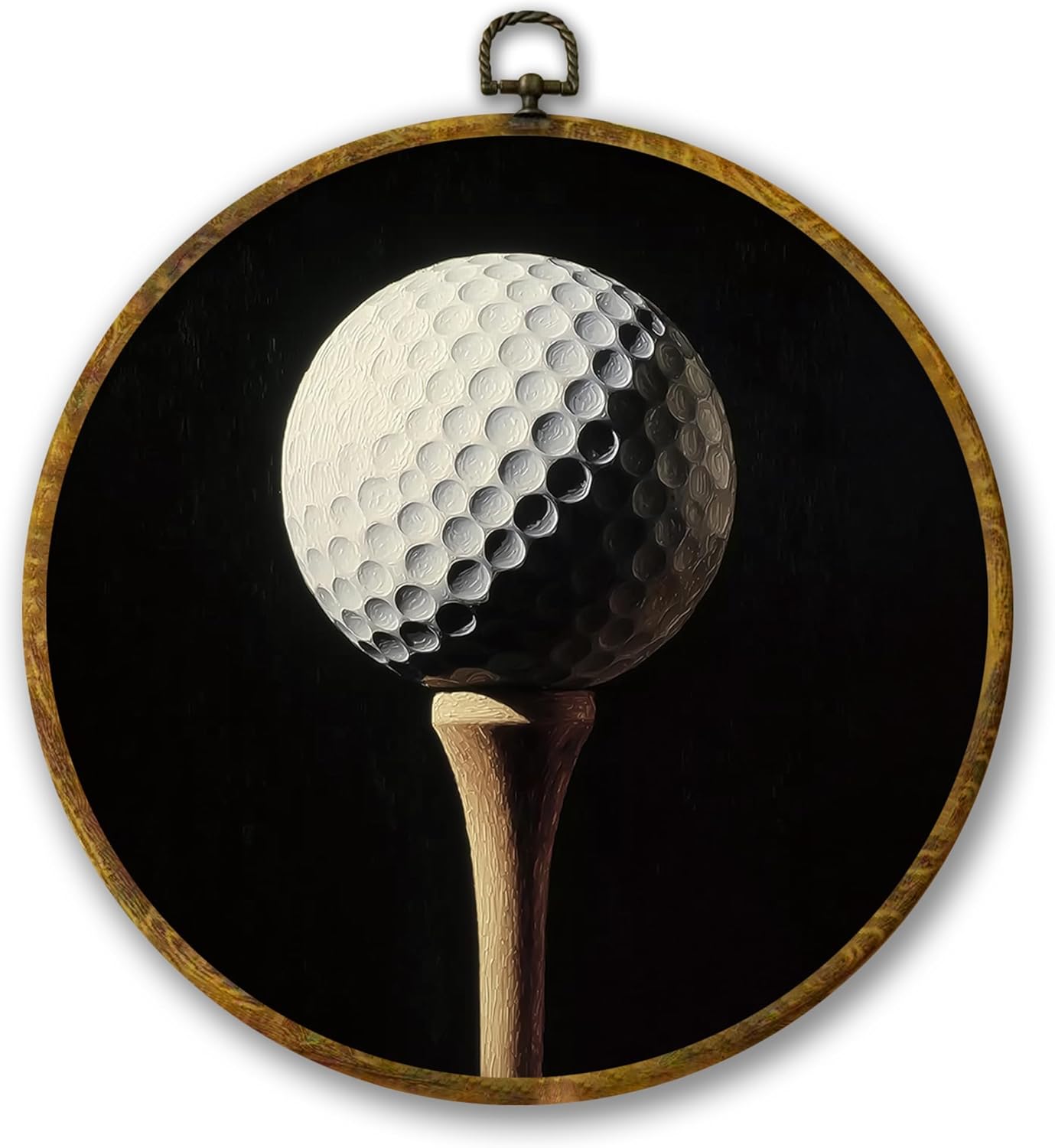 Vintage Golf Wall Art Decor, Golfing Gifts Framed Canvas Prints 10x10, Rustic Retro Classic Golf Ball Round Wall Hanging Artwork Decorations for Home Bedroom Gym Man Cave Sport Room