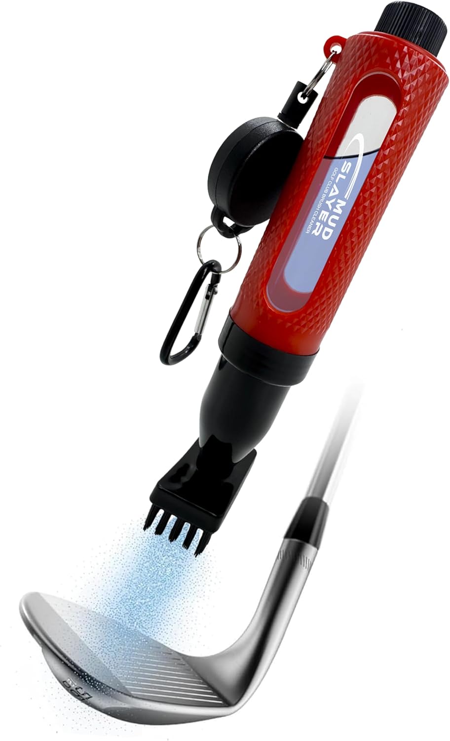 Mud Slayer Golf Club Cleaning Brush with Fine Mist Spray, Leak-Proof Viewing Window & Retractable Clip – Dual Bristle Head, Ergonomic Handle – Must-Have Golf Accessories for Men & Women