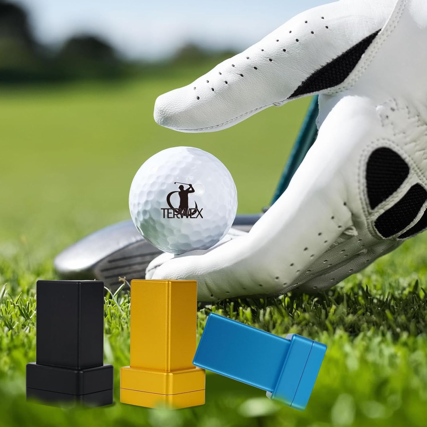 Personalized Golf Ball Stamp Set, Self-Inking Golf Balls Stamper with Golf Ball Marker & Hat Clip - Monogram Name Marker Tool - Funny Golfer Gifts for Men Dad Retirement Husband Boyfriend