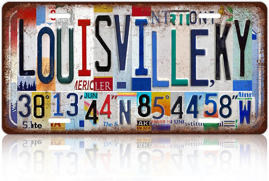 Vintage City Wall Decor Louisville,Ky License Plate Metal Sign Tin Signs Poster