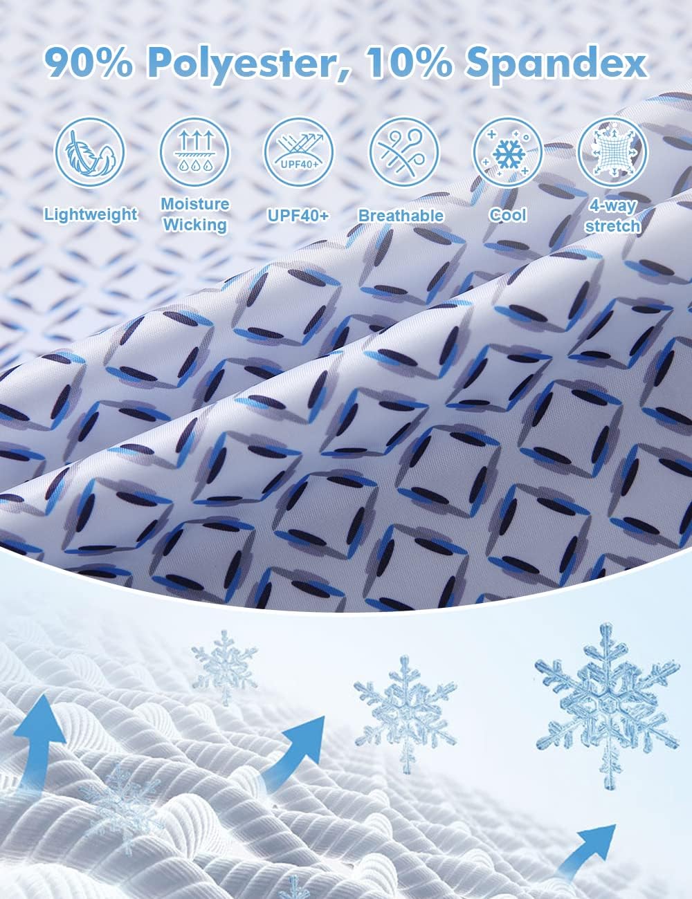 Hodaweisolp Golf Shirts for Men Dry Fit Print Moisture Wicking Performance Short Sleeve Polo Shirt