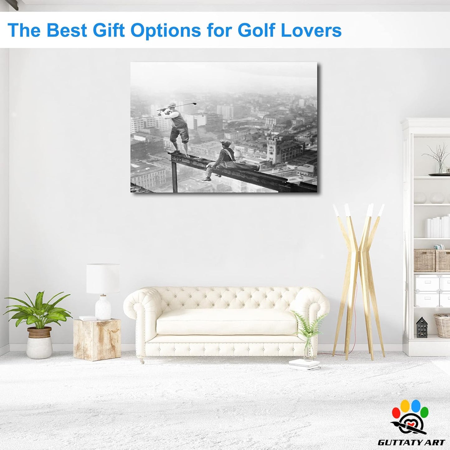 GUTTATY Golf Wall Art, Vintage Golf Pictures Posters Canvas Print Wall Decor for Golfer's Man Cave Home Ofice Ready to Hang (28x40 Inches)