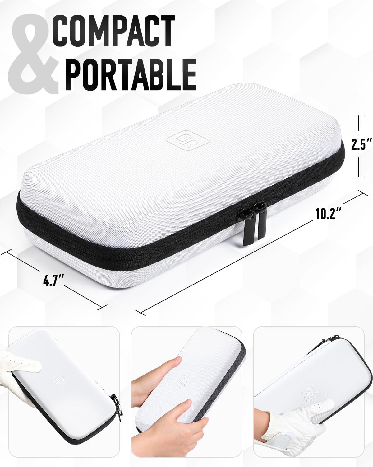 Odor-Absorbing Golf Glove Holder Case for Men Women with Glove Shaper - Fits Golf Club Bag, Golf Organizer Storage for Phone, Tees, Divot Tool, Ball Markers, Golf Gifts for Men Women