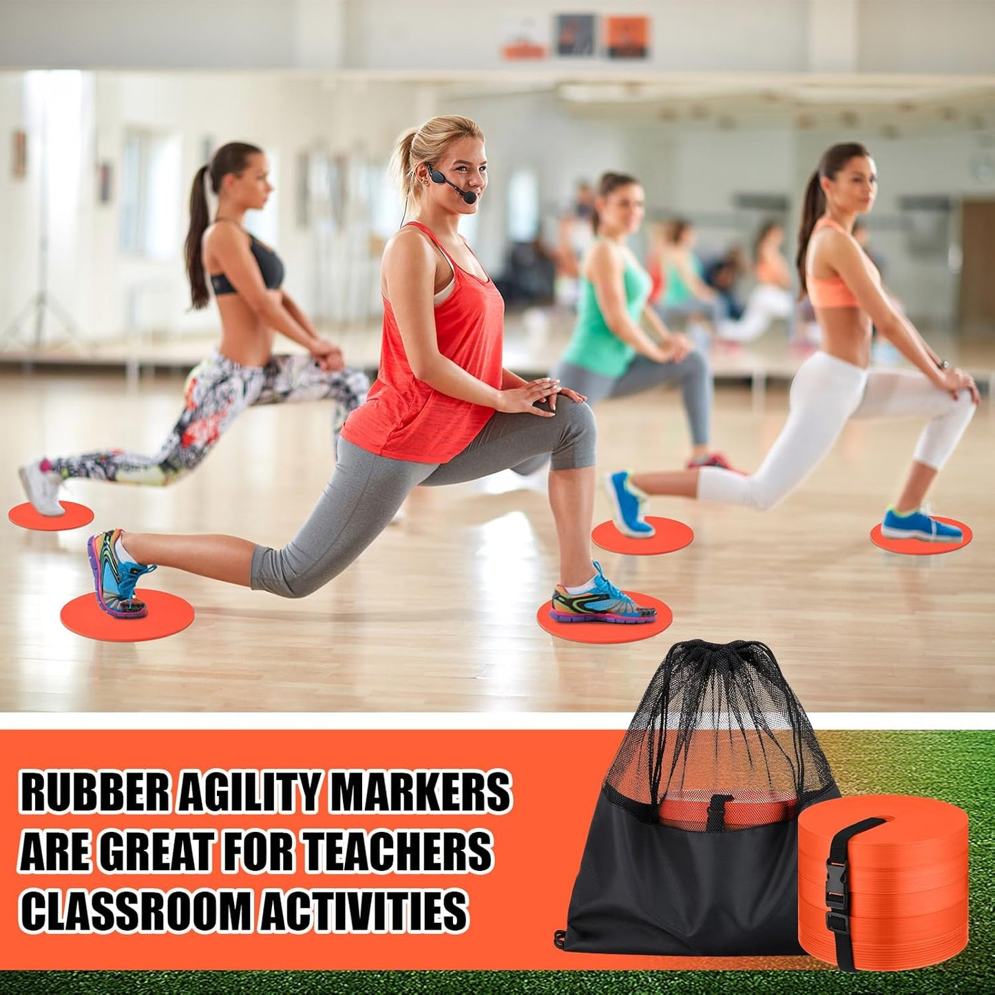 6 inch Flat Cones Spot Markers Non-Skid Floor Hole Soccer Cones Field Court Spot Markers Flat Discs Soccer Training Equipment for Football Sports Speed Agility Practice