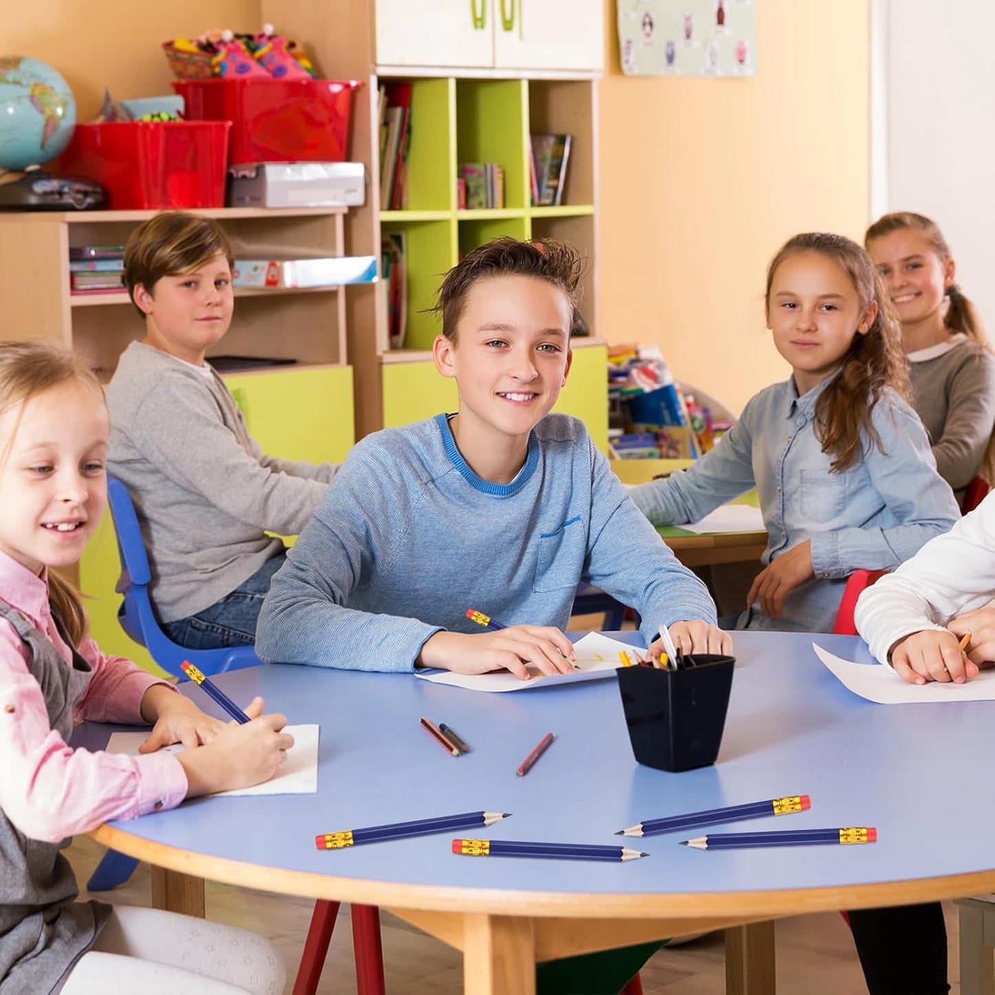 Chivao 288 Pieces Golf Mini Pencils Bulk with Eraser #2 HB Golf Short Pre Sharpened Pencils for Party Favors Office Supplies 4 Inch(Navy Blue)