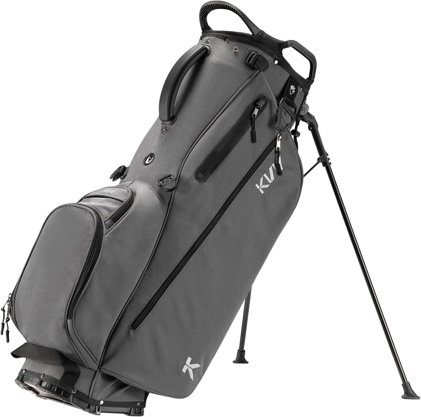 KVV Lightweight Golf Stand Bag with 7 Way Full-Length Dividers, 5 Zippered Pockets, Automatically Adjustable Dual Straps，Elegant Design