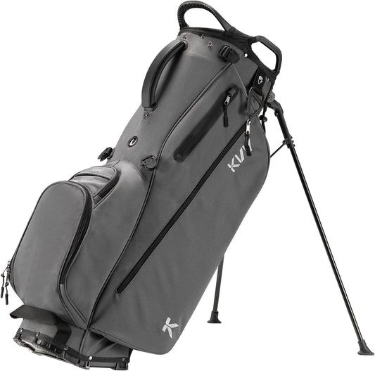 KVV Lightweight Golf Stand Bag with 7 Way Full-Length Dividers, 5 Zippered Pockets, Automatically Adjustable Dual Straps，Elegant Design
