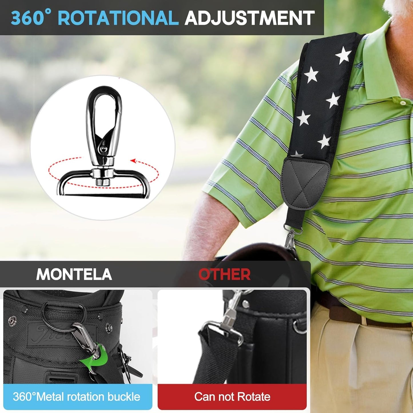 Golf Bag Strap Replacement Golf Bag Shoulder Strap Single Padded Shoulder Strap Adjustable Golf Bag Backpack Straps