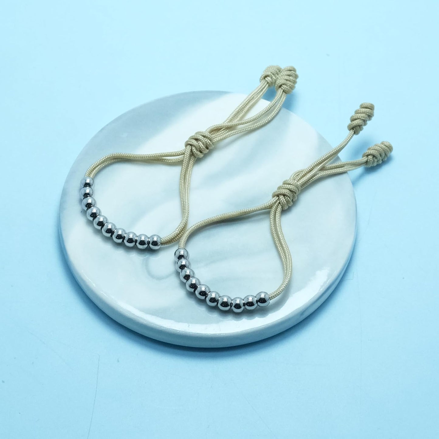 LAMIBEE Pack of 2 Golf Glove Bead Stroke Counter, 10 Stainless Steel Beads Score Counter for Gloves, Stroke Count Resizable Easy to Adjust Golf Round Scoring Tracker Accessory