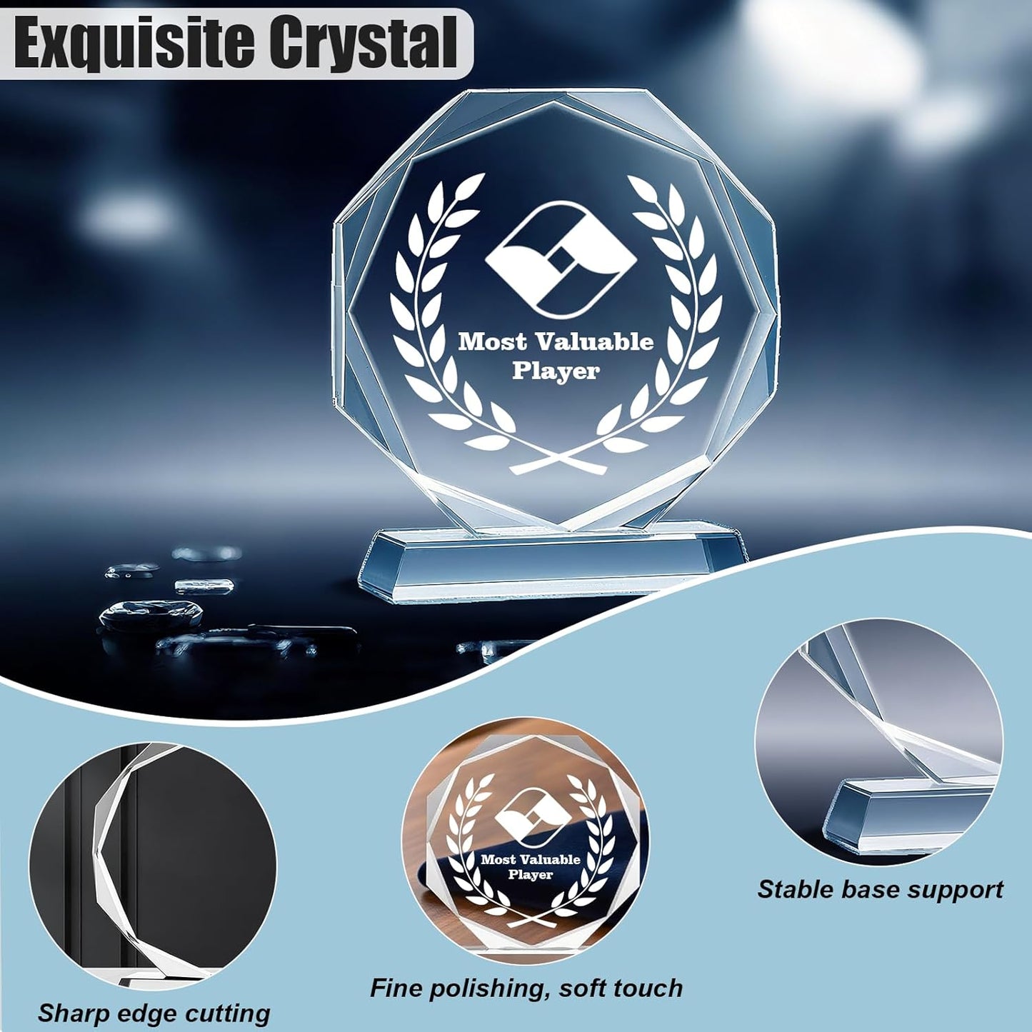 Personalized Crystal Trophy - Customizable Trophy Award with Name/Logo/Text for Retirement Plaque Employee Recognition Trophies