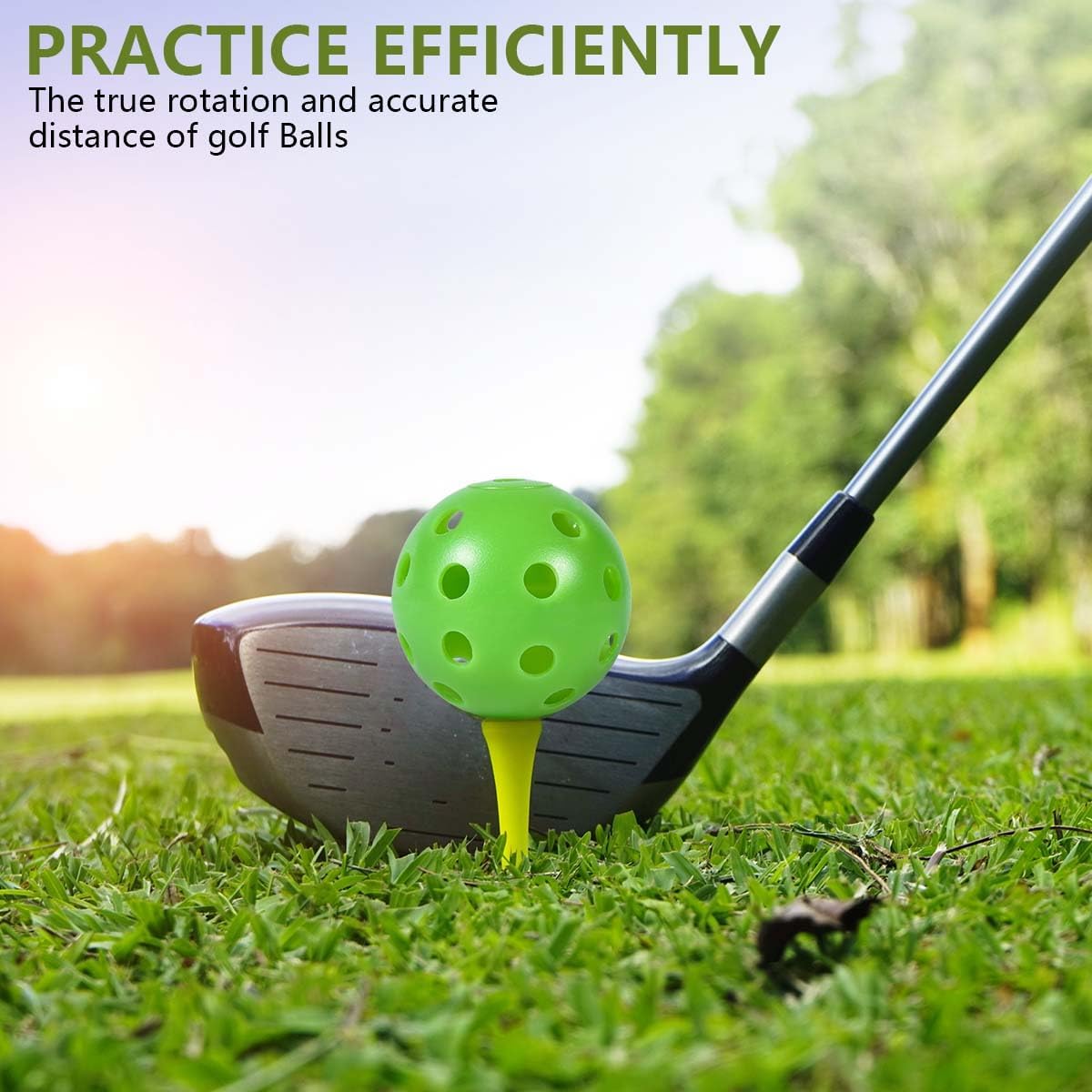 90 Pack Colorful Plastic Practice Golf Balls Airflow Hollow Training Golf Balls with Nylon Mesh Bags for Driving Range, Swing Practice, Outdoor or Home Use