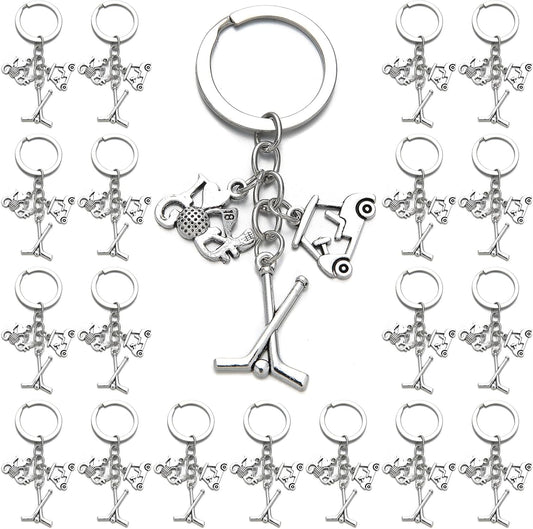 PHAETON 20PCS Golf Keychain Golf Club Keychains Ring Sports Keyring for Player Fans Coach Golf Team Gifts Golf Cart Charm Keychain Golf Player Gifts for Golf Lover Golf Club Golf Coach Gift