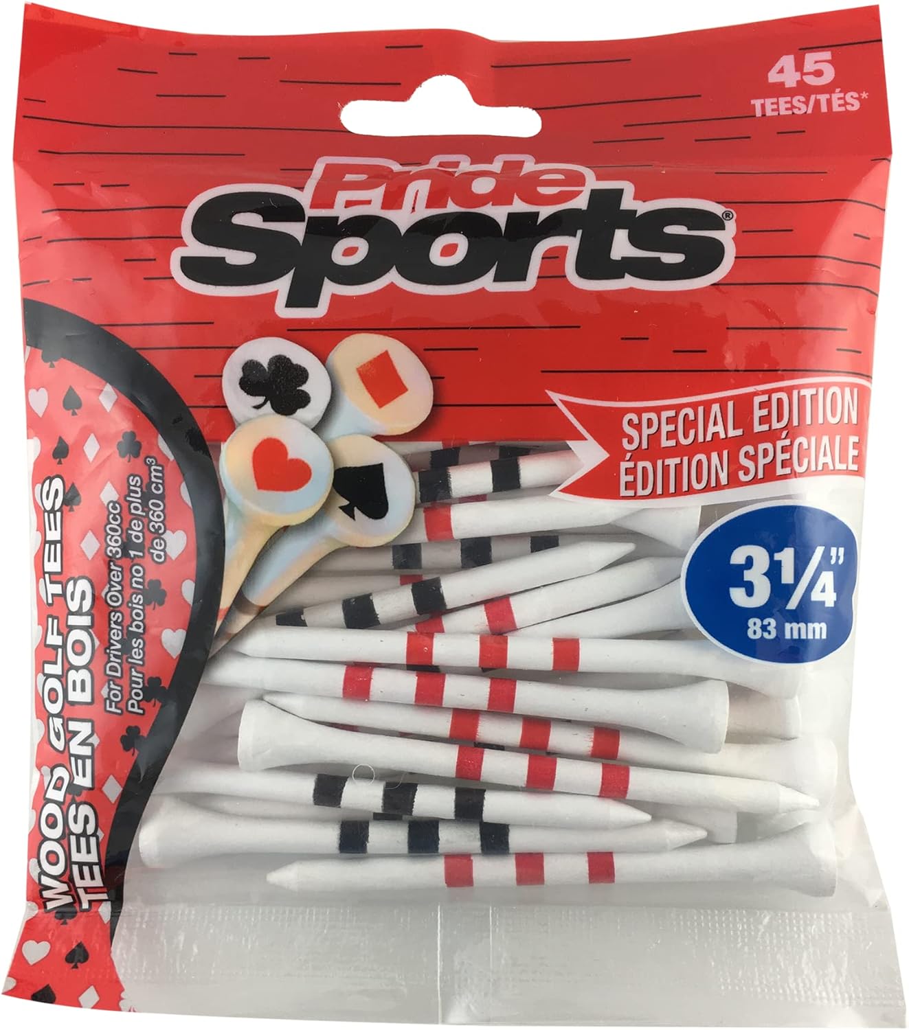 PrideSports 3-1/4" Playing Card Tees, White (PS31445C)