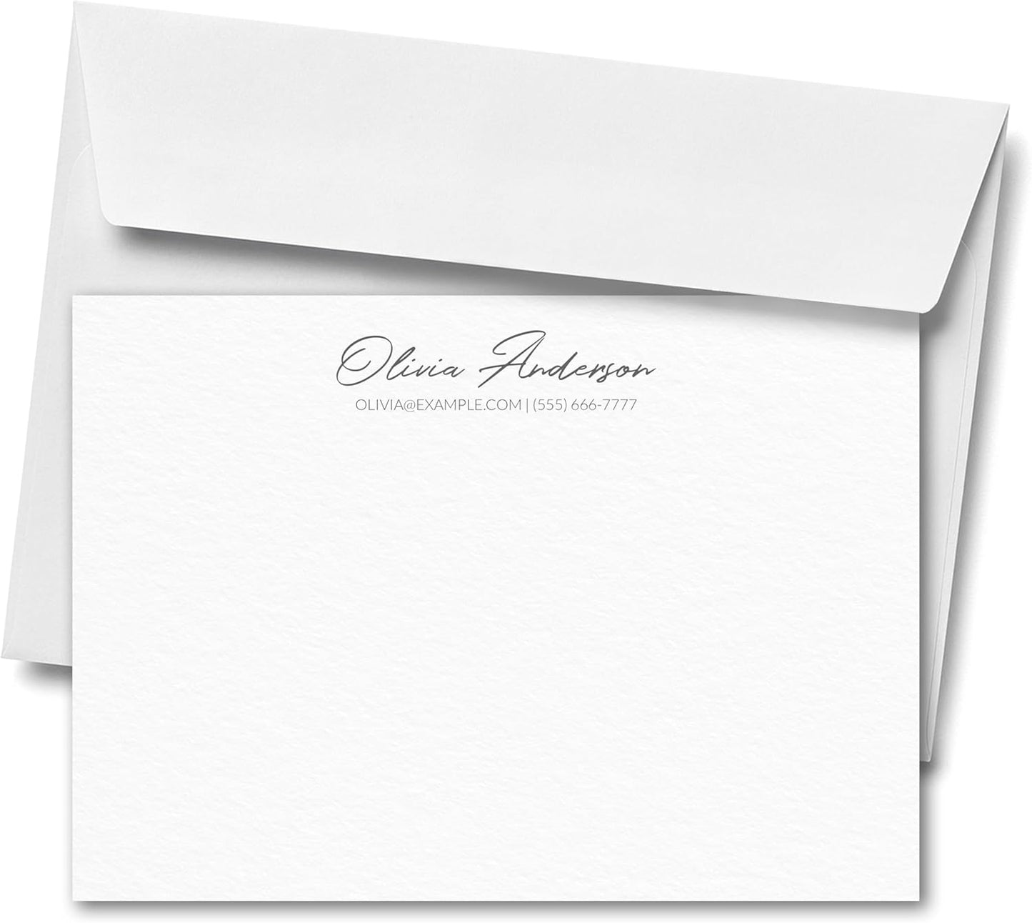 Personalized Stationery Letters and Envelopes - Custom Stationery Note Cards, Thank You Cards Set for Men and Women (Signature Script)