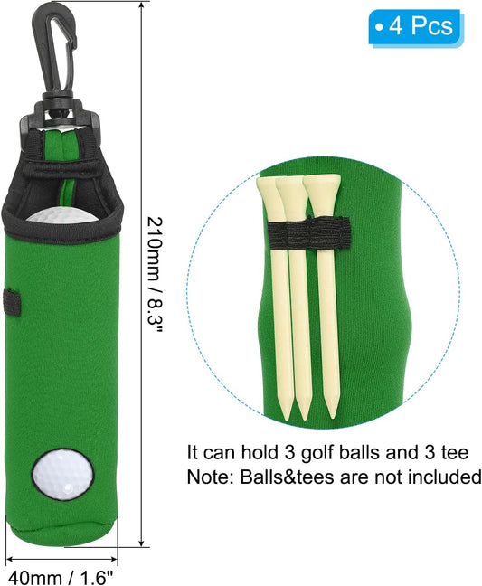 PATIKIL Golf Ball Carry Bag Golf Tee Holder Pouch Portable Neoprene Golf Ball Holder with Clip for Men and Women