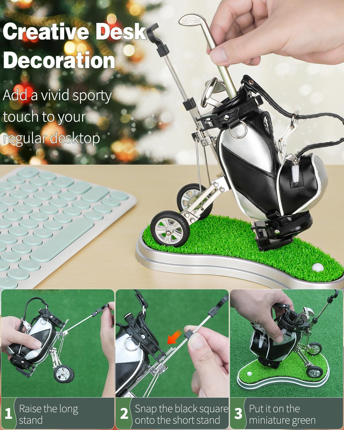 GreenHaven Golf Pen Holder Golf Gifts for Men Office Desk Decor Accessories Unique Christmas Stocking Stuffers Funny Birthday Gift for Men Women Adults Golfers Dad Boss Coworker Boyfriend