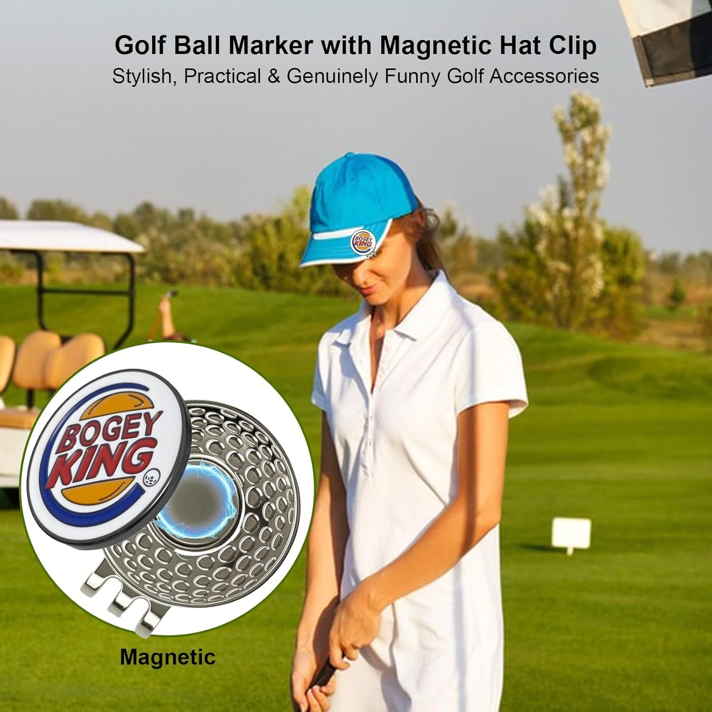 Golf Ball Marker with Magnetic Hat Clip, 3 Pack Happy-Gilmore Golf Ball Markers, Personalized Golf Accessories for Hats, Gloves, Bags, Perfect for Golf Rounds, Practice, Gifts for Golf Fans