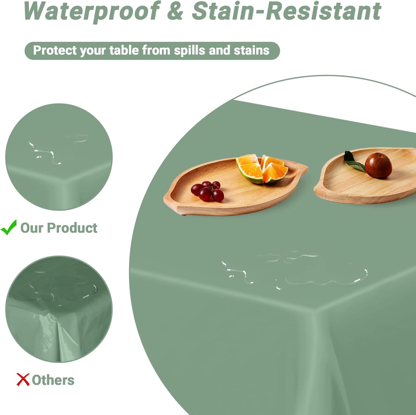 QZYL 12 Pcs Rectangle Tablecloth, 54 X 108 Inches Plastic Table Cover, Sagegreen Disposable Table Cloth Party Decorations, Robust Table Cover Birthday Party, Baptism Decorations and Home Essentials