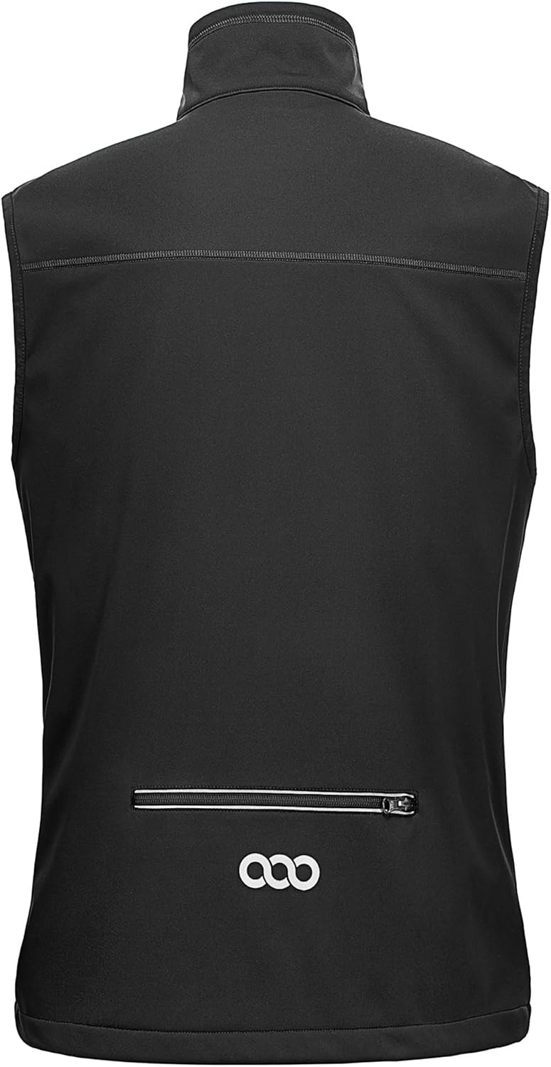 33,000ft Men's Windproof Lightweight Golf Vest Outerwear with Pockets, Softshell Sleeveless Jacket for Running Hiking Sports