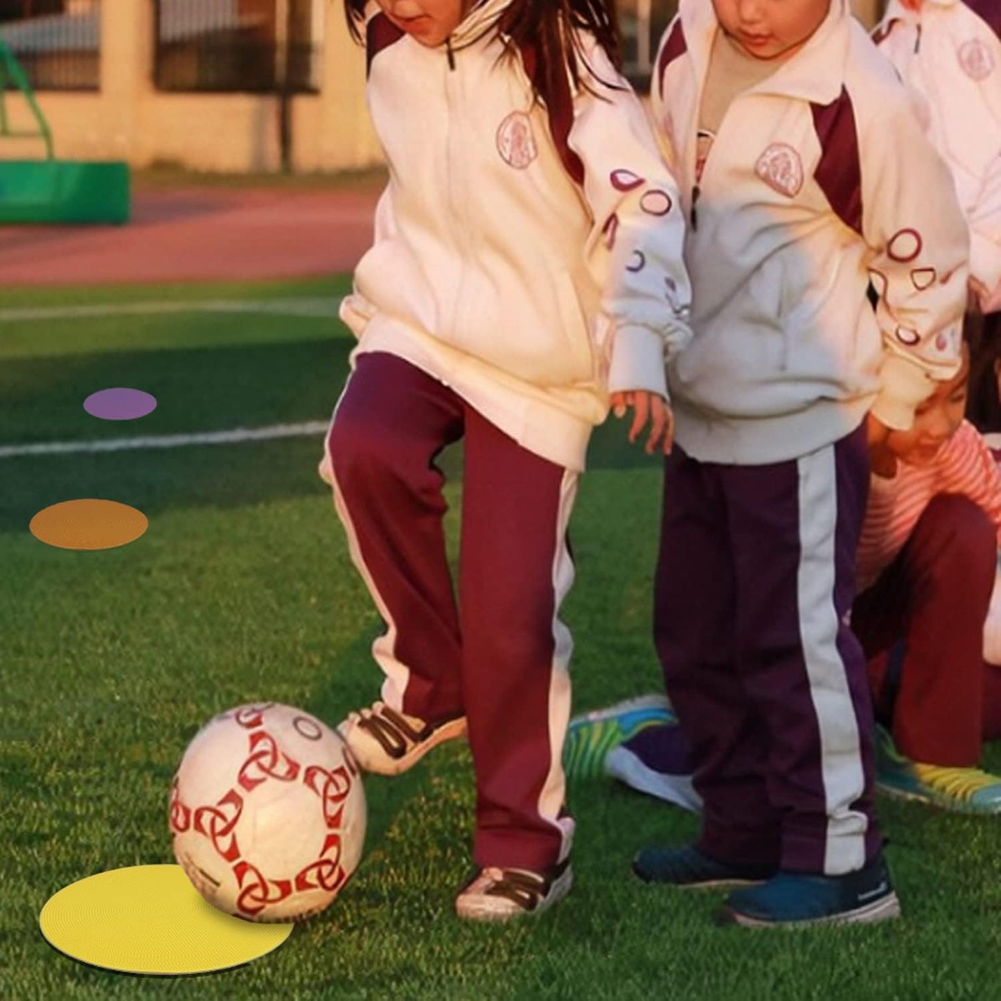 4inch & 9inch Poly Spot Markers for Agility Dot for Gym/PE Training, Dance, 6/12/24 Pcs Round Multiple Color & Size Rubber Non-Slip Spot Marker for Games, Floor Dots and Sport Activities