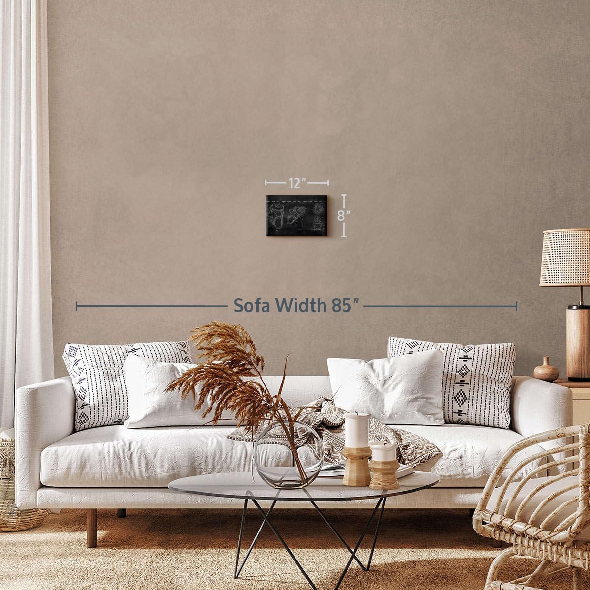 ElephantStock Ridged Golf Bag Dividers BW Patent Canvas - 1 Panel Sports Patent Wall Art Decor - Sports Decorations for Boys Room - Wall Art and Office Decor - 12" X 8"