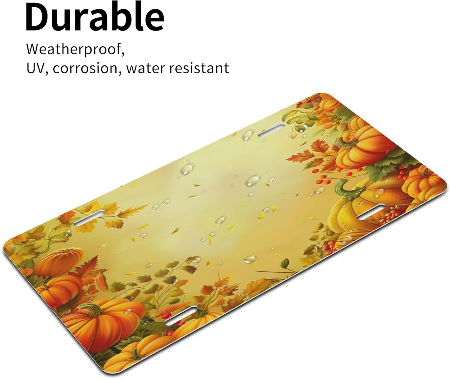 Custom License Plate Personalized Fall Autumn Funny Aluminum Front License Plates Decorative Rust-Free Metal Car Plate Covers for Women Men Car Tag Accessories fit Truck SUV Rv 12 X 6 in