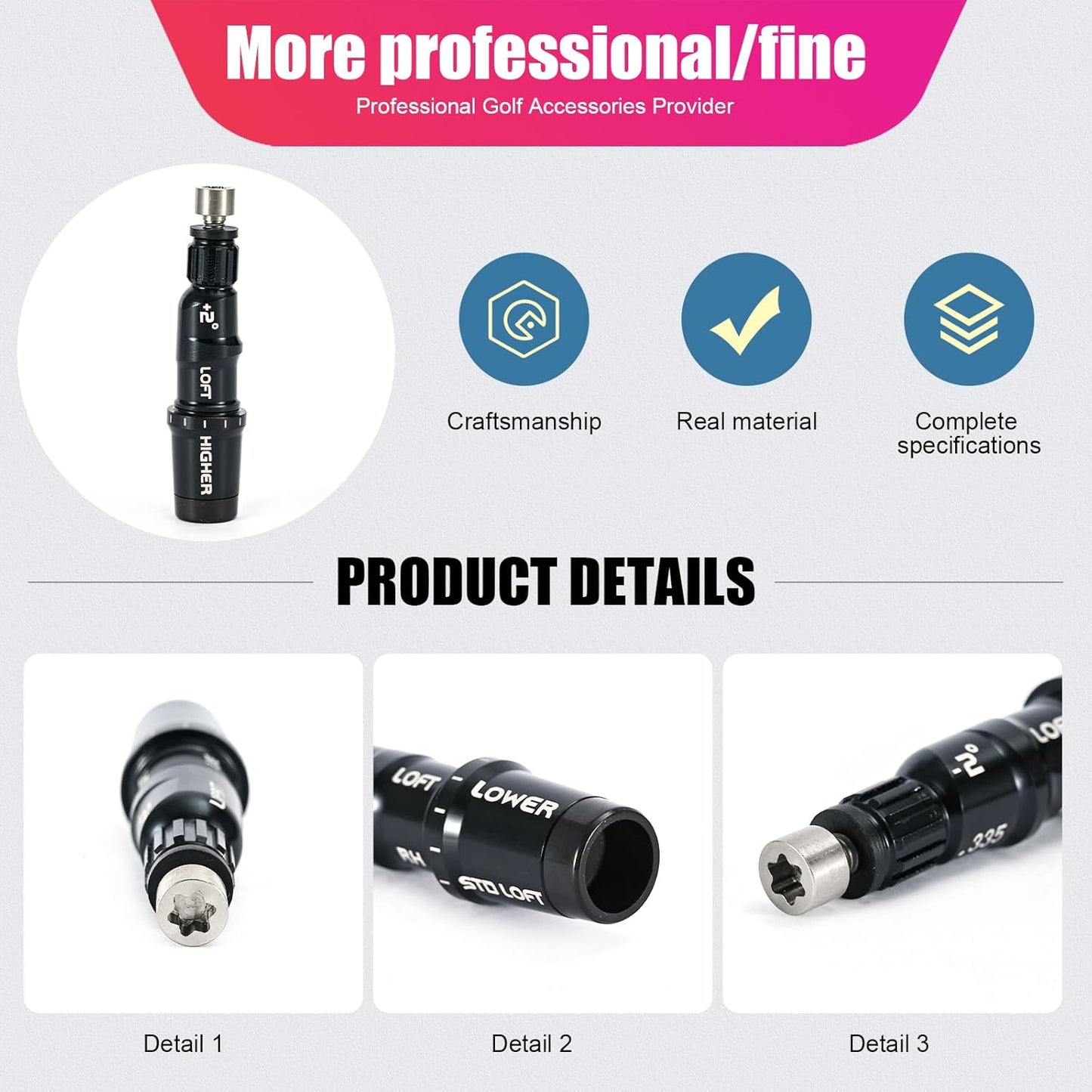 Club Sleeve for Taylor Made M3 M4 M5 M6 Golf Club Parts Shafts Accessories Connector Black 0.335 1 Pcs