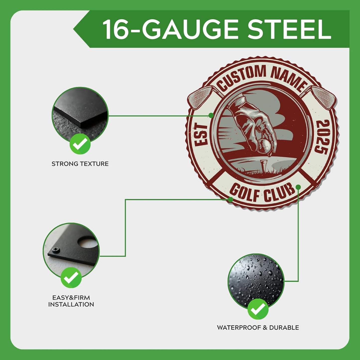 Personalized Golf Metal Wall Art, Vintage Golf Wall Decor, Custom Signs Outdoor Metal, 19th Hole Home Decor for Man Cave Garage Bar Club, Personalized Golfer Gifts for Men Dad Father