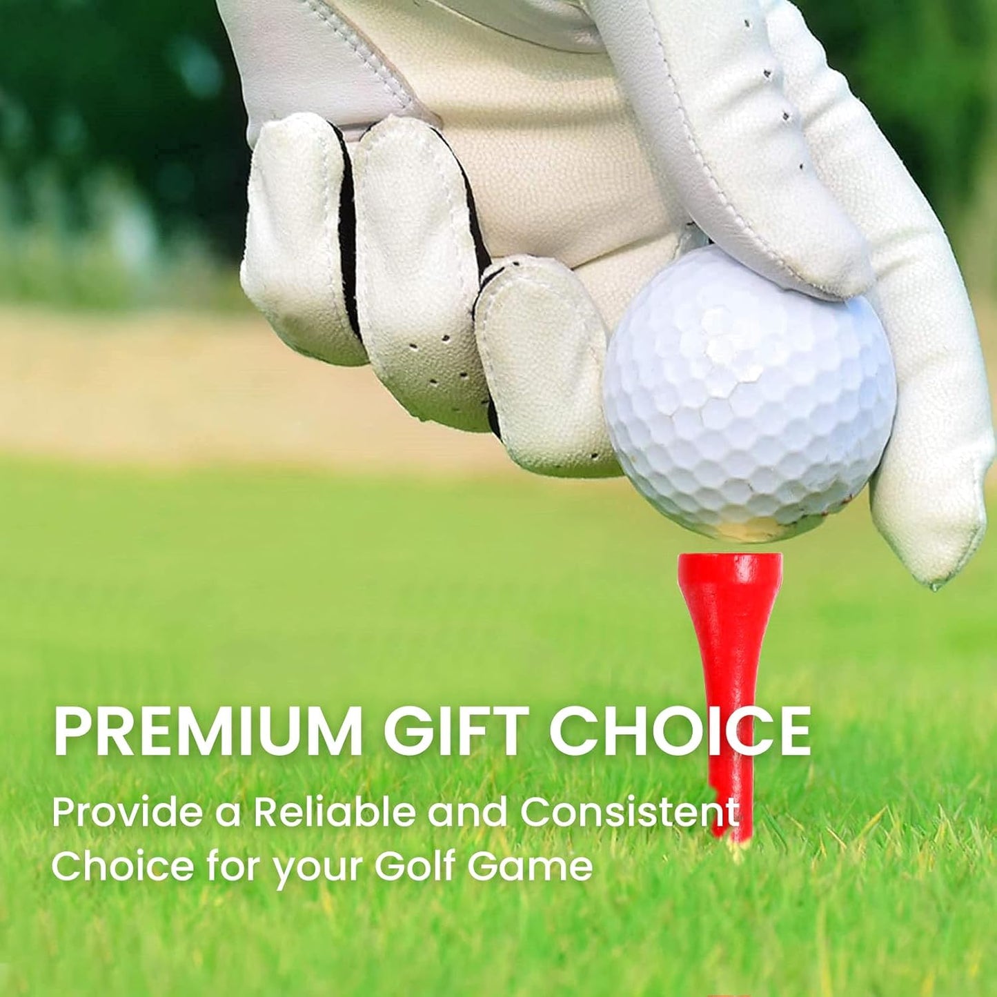 FINGER TEN Bamboo Golf Tees Wood 1 1/2 2 3/4 3 1/4 Inch Wooden Short Long Tee Color Bulk 250/500/1000/2000 Count for Men Women Kids in Red Pink USA Flag