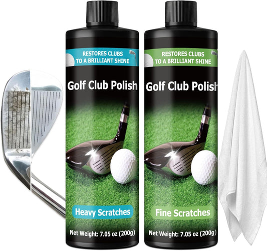 Golf Club Polish 14.1oz, Remove Scuffs and Scratches Golf Club Polishing Kit, Club Cleaning Kit Polish for Metal, Zinc, Aluminum & Steel Clubs