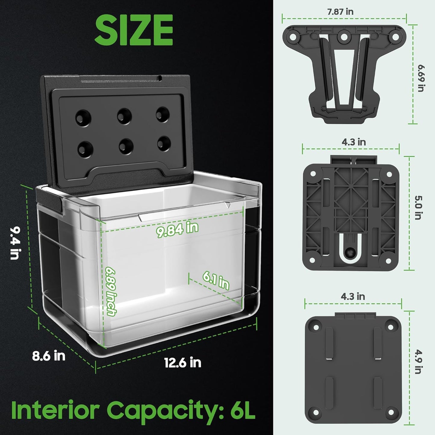 10L0L Golf Cart Cooler with Mounting Bracket Kit Caddy Fits Yamaha Club Car and EZGO, Portable 48H Cooling Golf Cart Ice Chest 102588101 103886801