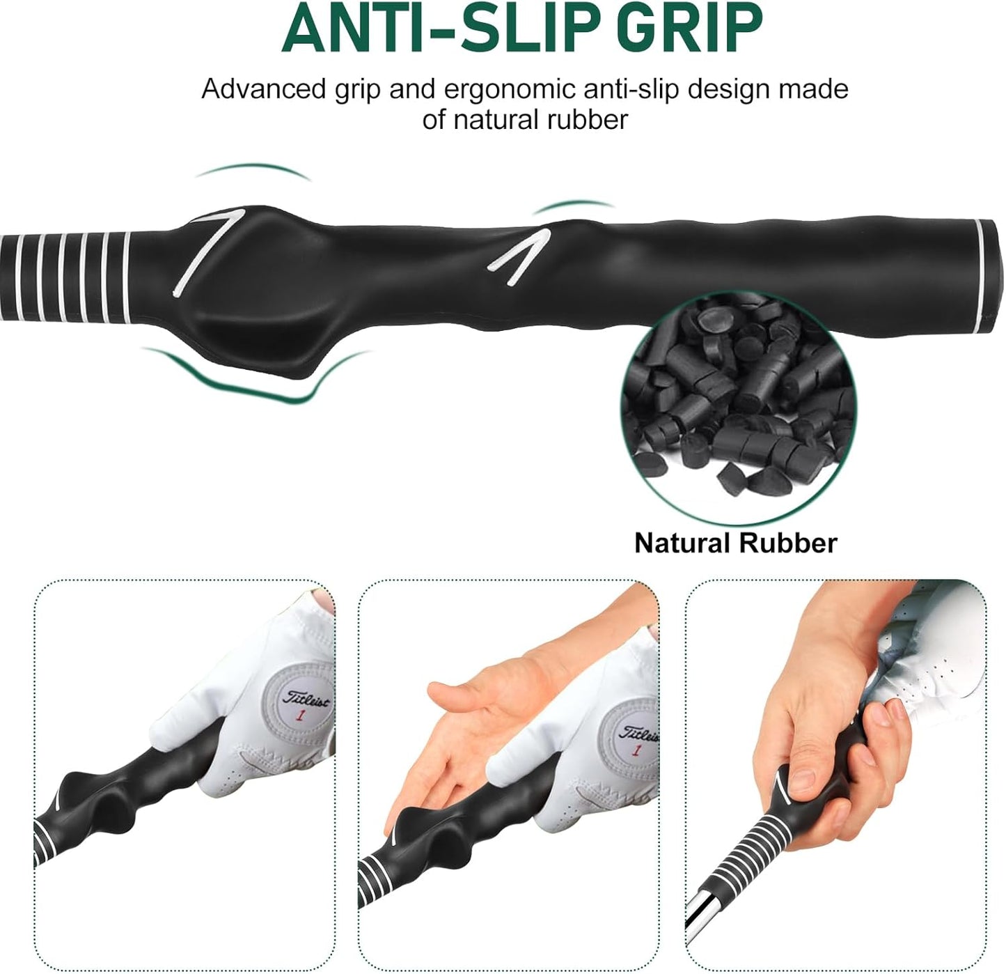 Golf Grip Swing Training Aid - Retractable Click Club Trainer Indoor Practice Warm Up Stick Flexible Telescopic Short Club Tempo Sound Release Trainer Devices
