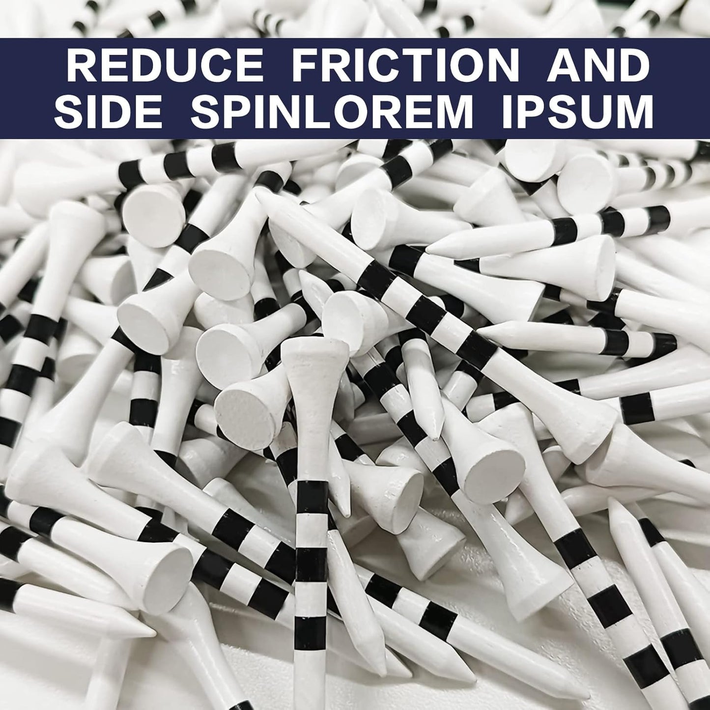 FINGER TEN Golf Tees Wood 3 1/4 2 3/4 Inch Wooden Bamboo 50/120 Count, Durable Biodegradable Colored Bulk Tee 70mm 83mm