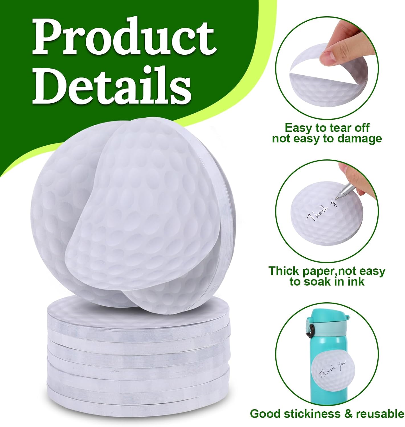 Jspupifip 48 Pcs Golf Party Favors Set 24 Golf Ballpoint Pen and 24 Pads Golf Sticky Notes Golf Clubs Pens Golf Party Favors Funny Pen Golfing Club Props Black Gel Ink for Golf Birthday Party Supplies