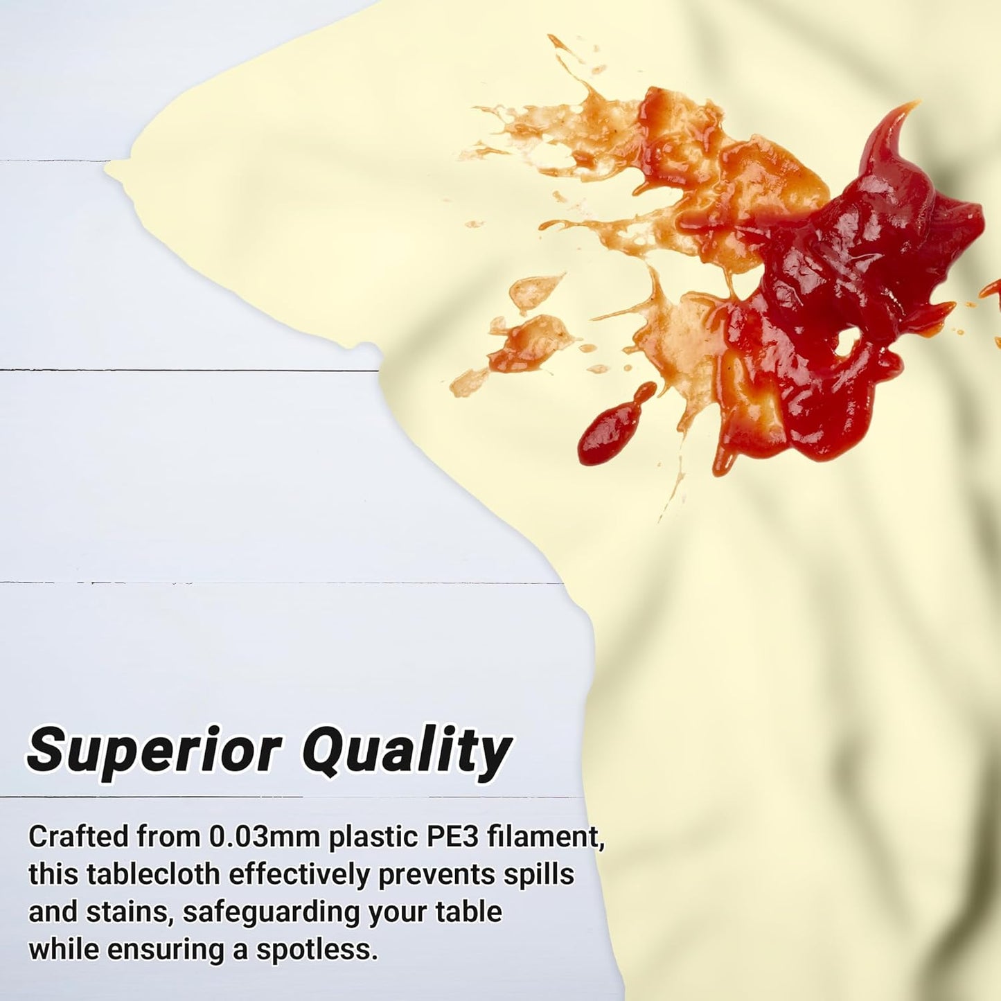 QZYL 4 PCS Picnic Table Cover, 54 x 108 Inches Plastic Disposable Tablecloth, Ivory Smooth Rectangle Tablecloth, Indoor or Outdoor Parties Birthdays Wedding Decor, Leakproof and Waterproof