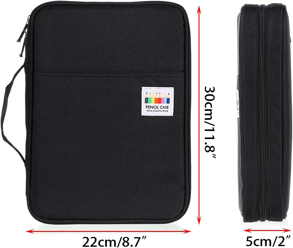 BTSKY Portable Colored Pencil Case - Colored Pencil Organizer Holds 166 Pencils or 112 Gel Pens Large Capacity Zippered Pencil Holder Gel pens